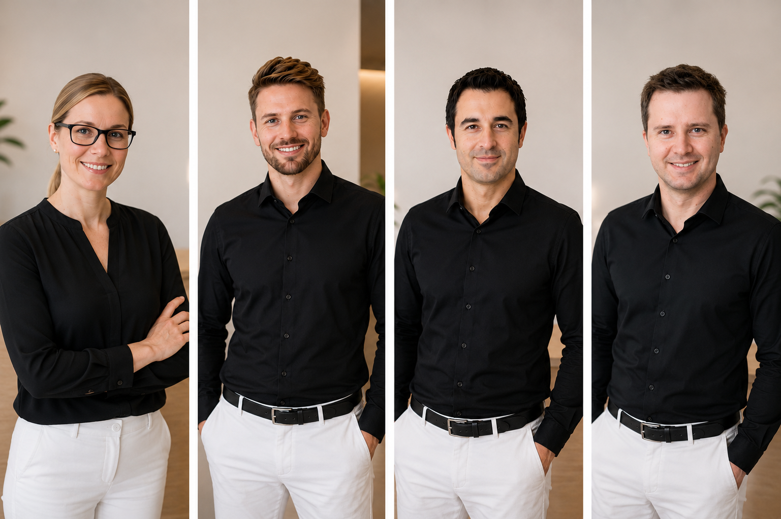 Die vier Behandler im Portrait